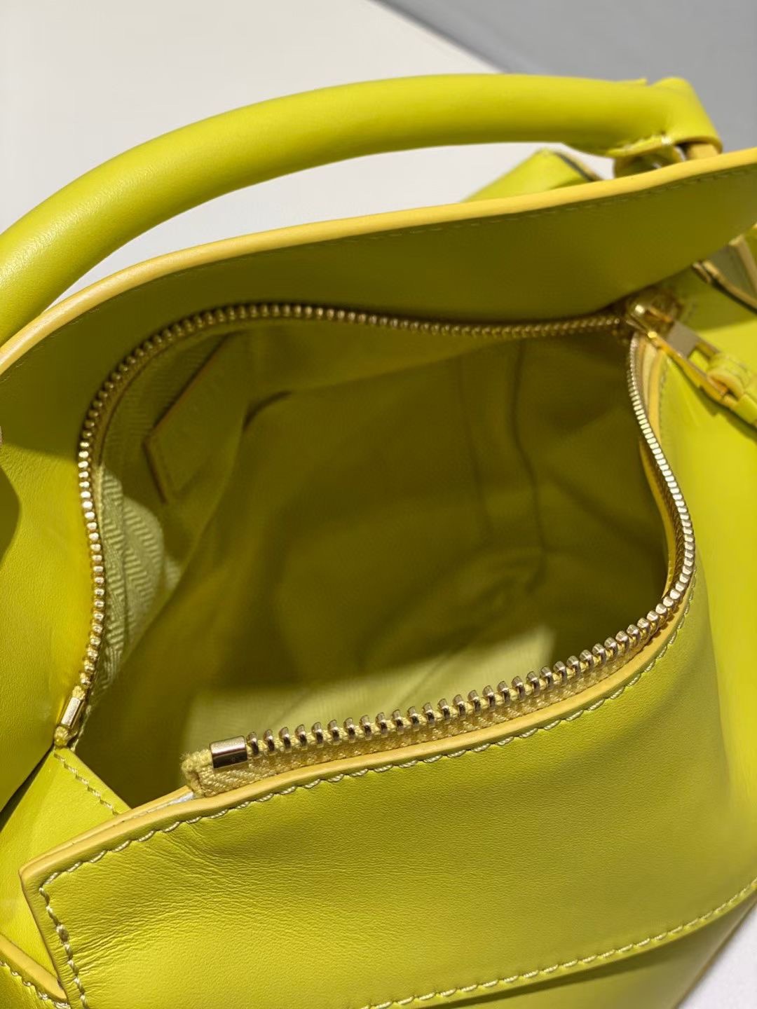 Loewe Small Puzzle Bag in Satin Calfskin Lemon Yellow